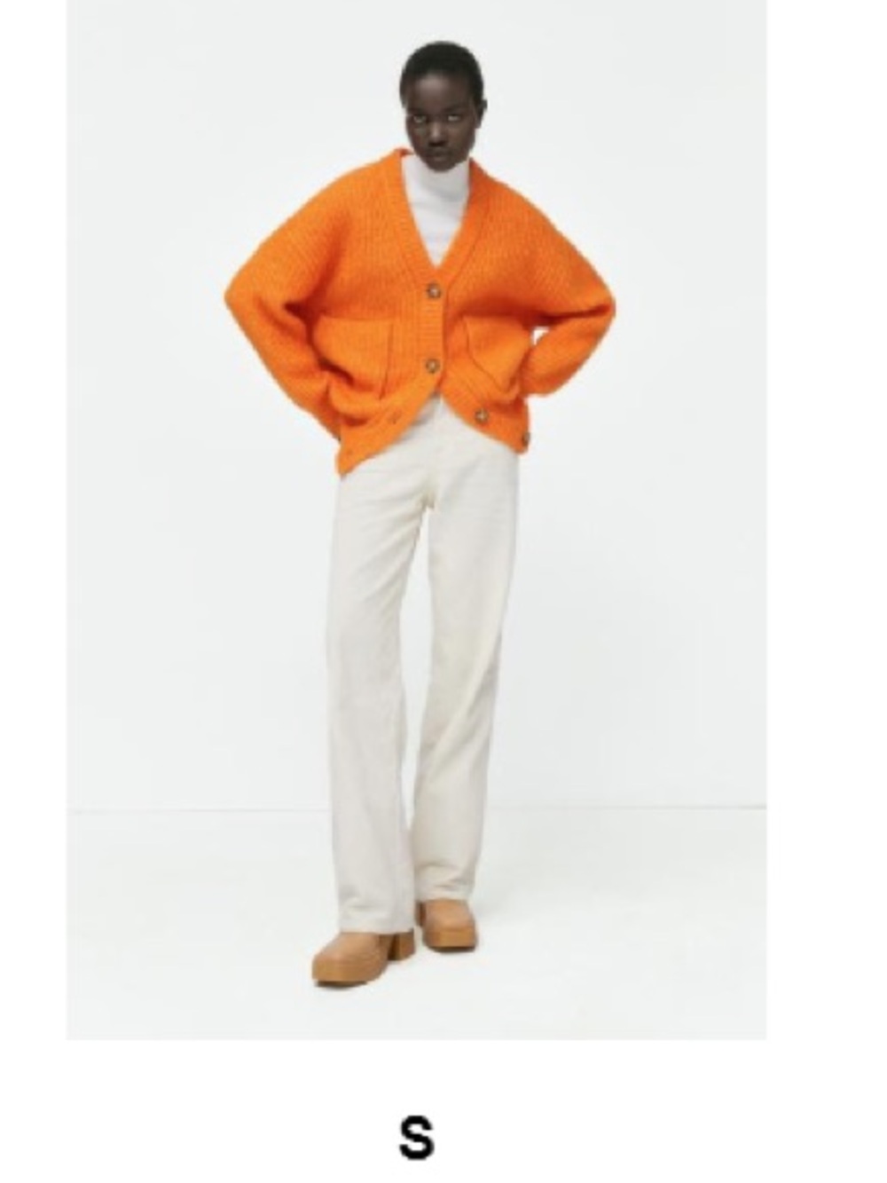Zara Orange Pocket Cardigan